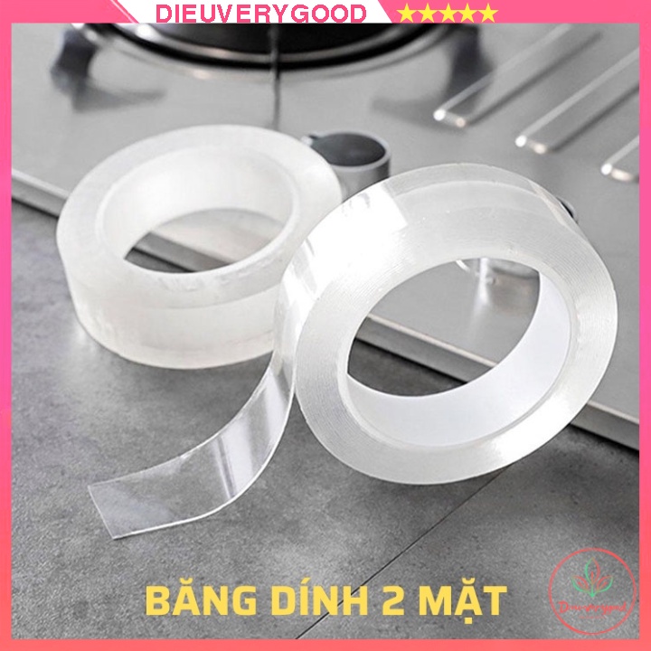 Băng dính 2 mặt trong suốt dài 3m rộng 2cm dieuverygood