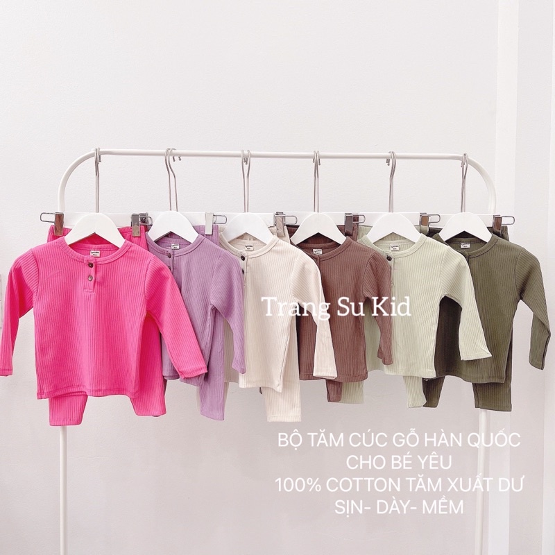 BỘ TĂM THU ĐÔNG DÀI TAY CÚC GỖ CHO BÉ TRAI, BÉ GÁI.