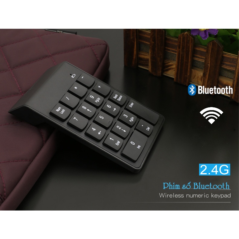 Bàn phím số rời không dây Wireless 2.4 GHz cho Laptop Máy tính K07G và LOẠI Bluetooth 5.0