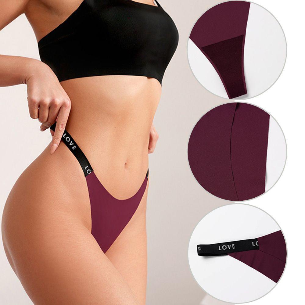 Osier1 Quần Lót Cỡ Lớn Dây Ruy Băng Mỏng In Chữ Cái Tập Thể Dục Thể Dục Nữ Gợi Cảm