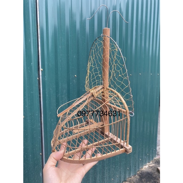 Lồng bẫy chim vành khuyên chất liệu trúc già xử lí siêu nhạy phụ kiện Huyền Trần