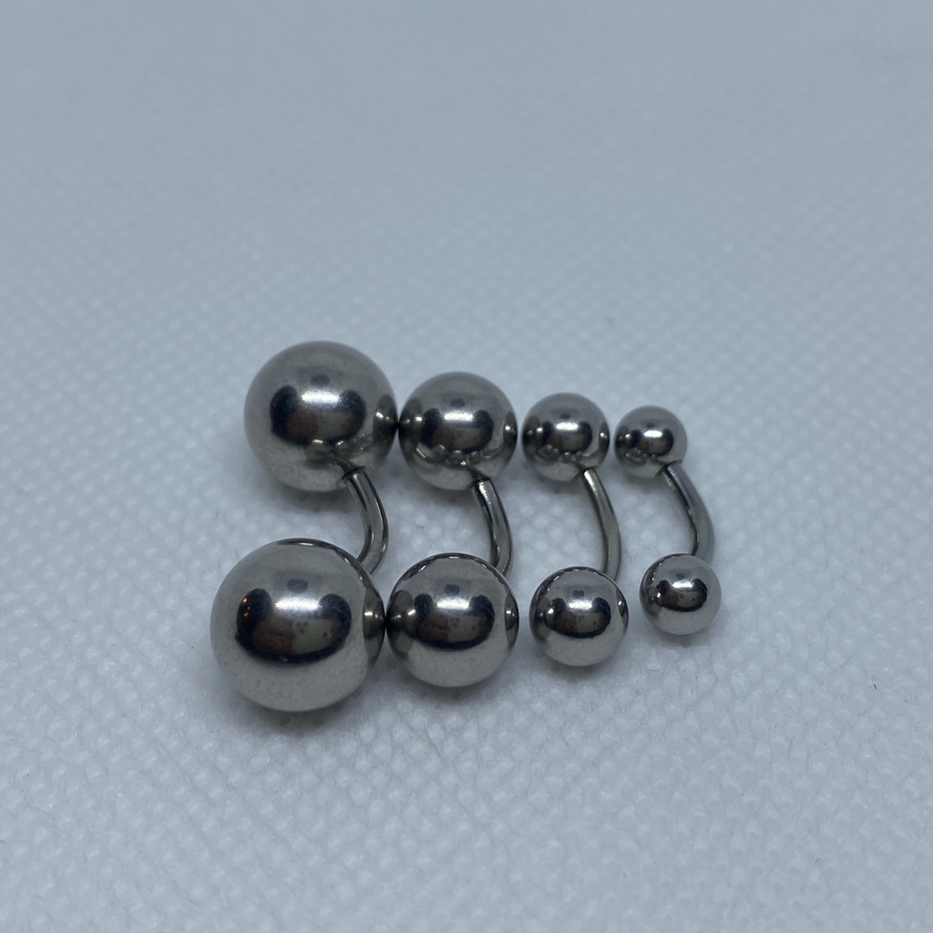 Khuyên Tạ Tròn Inox 5/6/8/10mm THÂN CONG dài 8/12mm