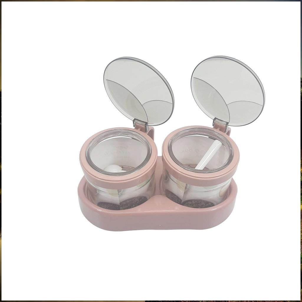 [ Ảnh Thật ] Bộ đôi gia vị thủy tinh nắp lật - Bộ gia vị thủy tinh có thìa | BigBuy360 - bigbuy360.vn