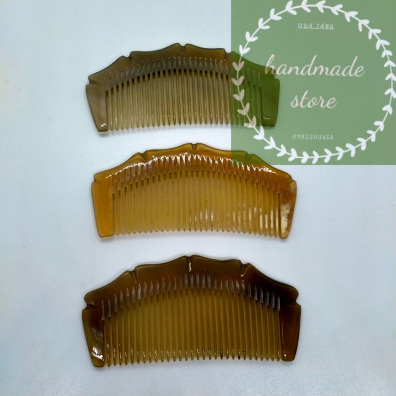 Lược sừng xuất Nhật 13cm để túi, răng tròn chải đầu siêu thích không gãy tóc