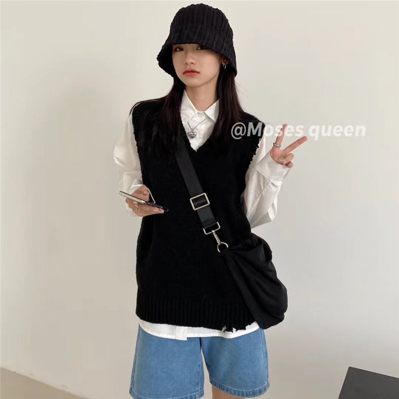 Áo Len Nữ Cộc Tay Cổ Chữ V Thời Trang Hàn | BigBuy360 - bigbuy360.vn