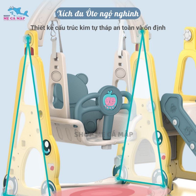Cầu trượt 3 trong 1 cho bé thỏa thích vui chơi