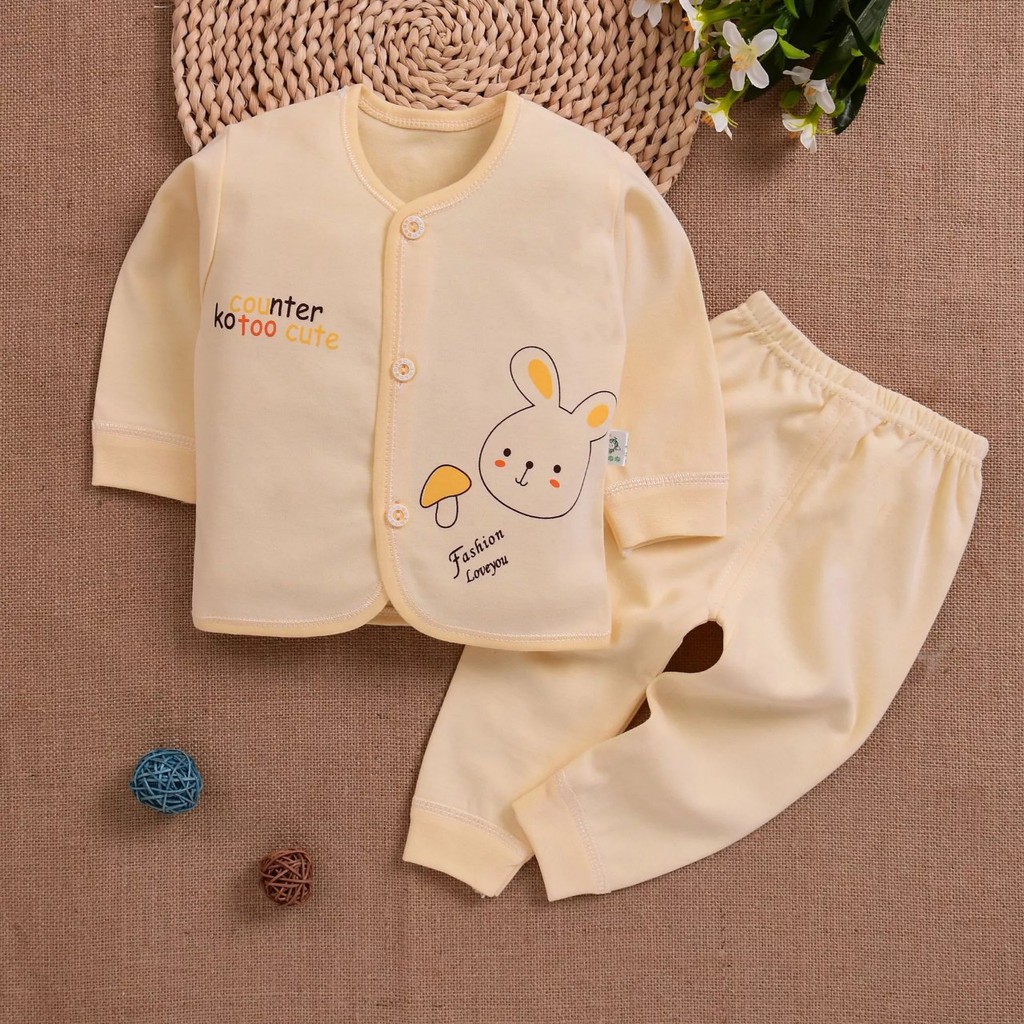  Bộ dài tay thu đông cotton cho bé sơ sinh 3-9kg, hàng đẹp xuất Nhật - BO35