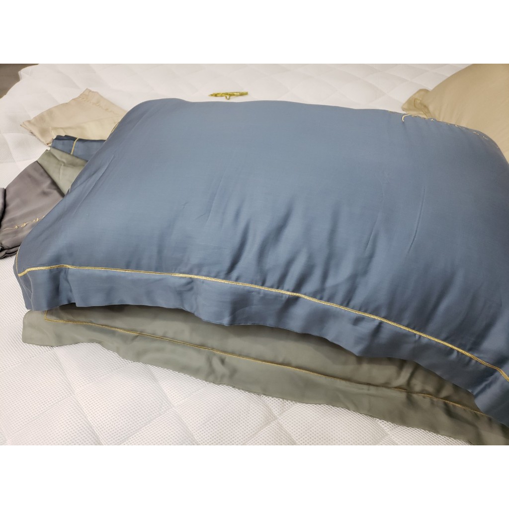 Combo 2 vỏ gối nằm 50x70cm chất lụa 100%TENCEL , COOL SILK, 5 màu tùy chọn