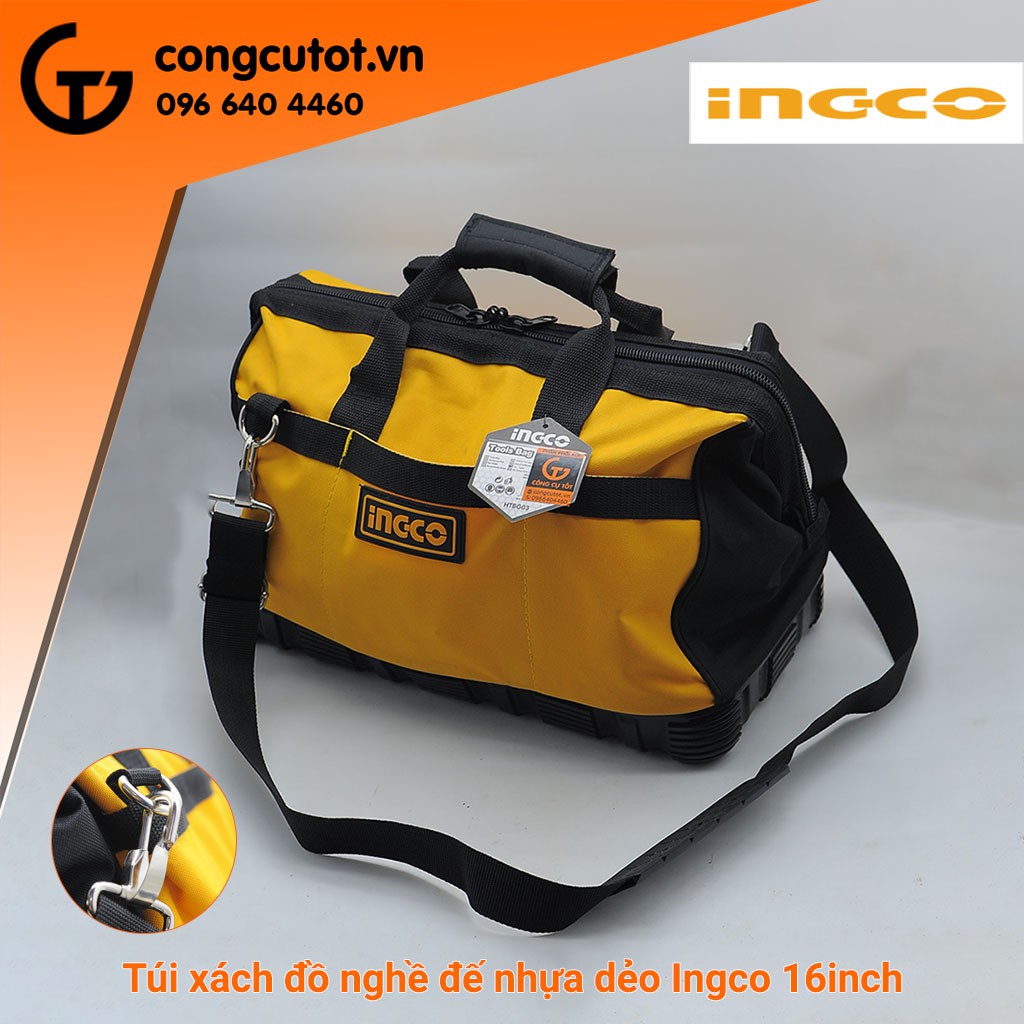 Túi đồ nghề đế nhựa dẻo 16 inch Ingco