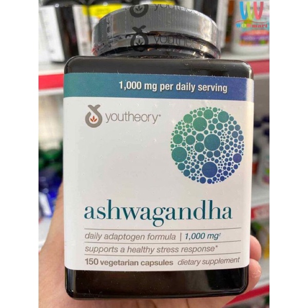 Viên uống nhân sâm Ấn Độ Youtheory Ashwagandha 1000mg 180viên