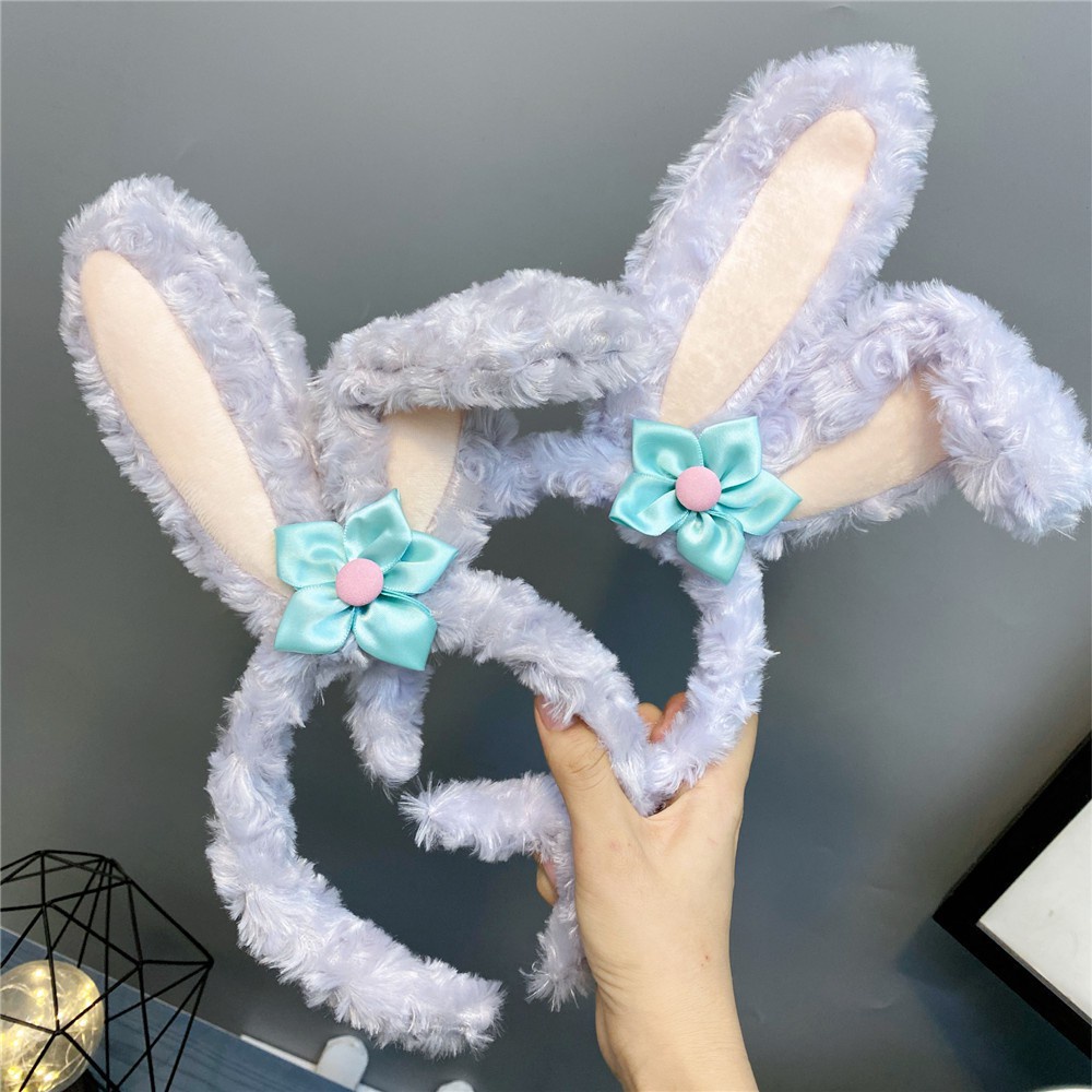 Bờm Nơ Tai Thỏ Siêu Cute Hoạt Hình Disney Chất Liệu Nhung Lông Điều Chỉnh Cụp Tai Băng Đô Rửa Mặt Hottrend Tiện Lợi
