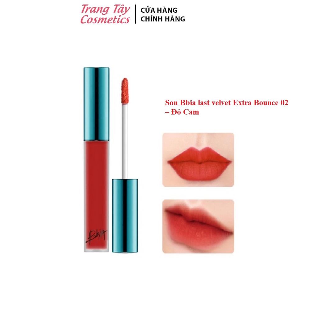 SON KEM LÌ BBIA LAST VELVET LIP TINT VER 1 02- ĐỎ CAM