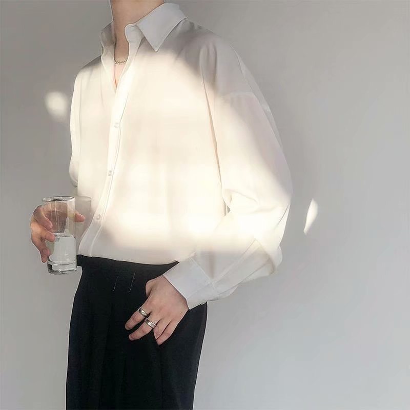 Áo sơ mi form rộng dài tay nam nữ 4M OFFICIAL, áo sơ mi trắng nữ nam basic unisex | BigBuy360 - bigbuy360.vn