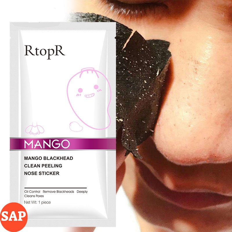 Miếng Dán Lột Mụn Đầu Đen Vùng Chữ T RtopR Làm Săn Chắc Da Kiềm Dầu Mango Clear Remove Blackhead Nose Strip