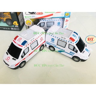 ĐỒ CHƠI XE CẢNH SÁT, XE CỨU THƯƠNG CHẠY PIN, CÓ NHẠC ĐÈN