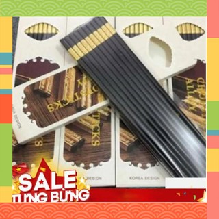 Bộ 10 đôi đũa khảm vàng Hàn Quốc chống trơn và mốc vuanhabep