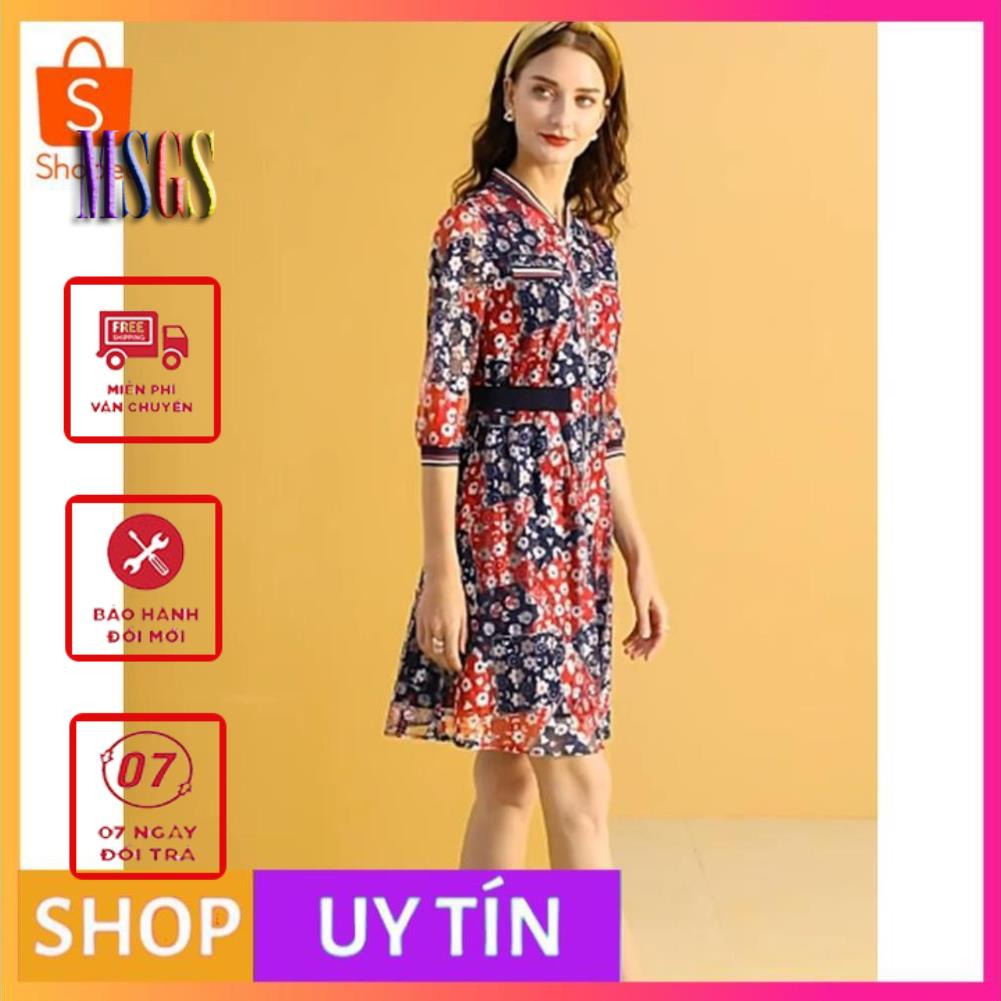 -ĐẦM XÒE HOA PHỐI MÀU VOAN LƯỚI KÉO KHÓA CAO CẤP - [CHẤT LƯỢNG CAO CẤP]