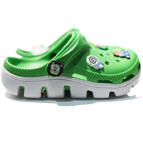 dép cross Nam xanh lá cây đế lượn sóng, sục cross nữ bít đầu DU01