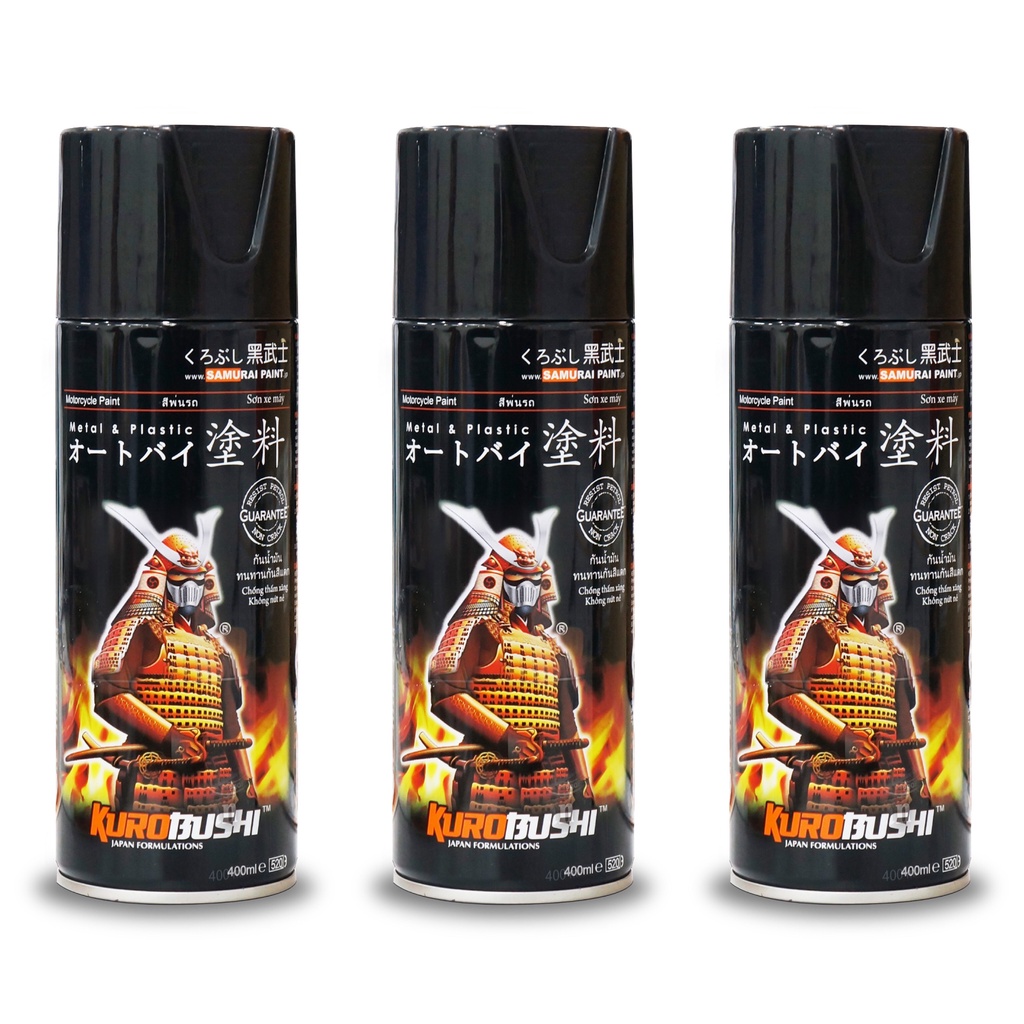 Combo Sơn Samurai màu đen cho dàn nhựa nhám chống bong tróc, độ bền cao như zin (KPP - Uch210 - 109a - 128a)