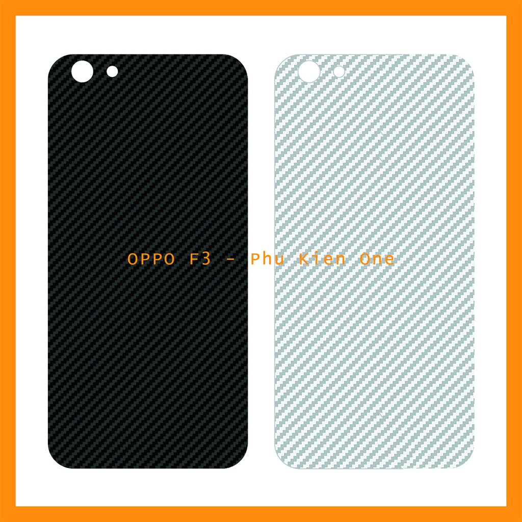 Decal dán lưng Oppo F3 vân carbon 3D
