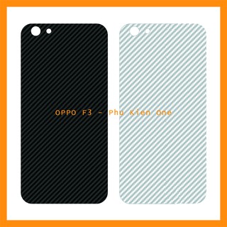 Decal dán lưng Oppo F3 vân carbon 3D