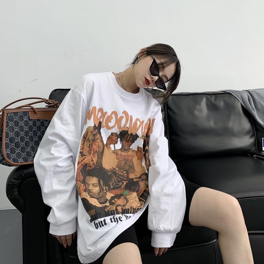 Áo Sweater Tay Dài Cổ Tròn Thiết Kế Mỏng Dáng Rộng Thiết Kế Mới Thời Trang Theo Phong Cách Mỹ Cho Nữ