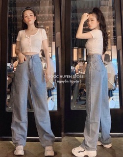 🔥Set Bộ Quần Baggy+ Crop Nút