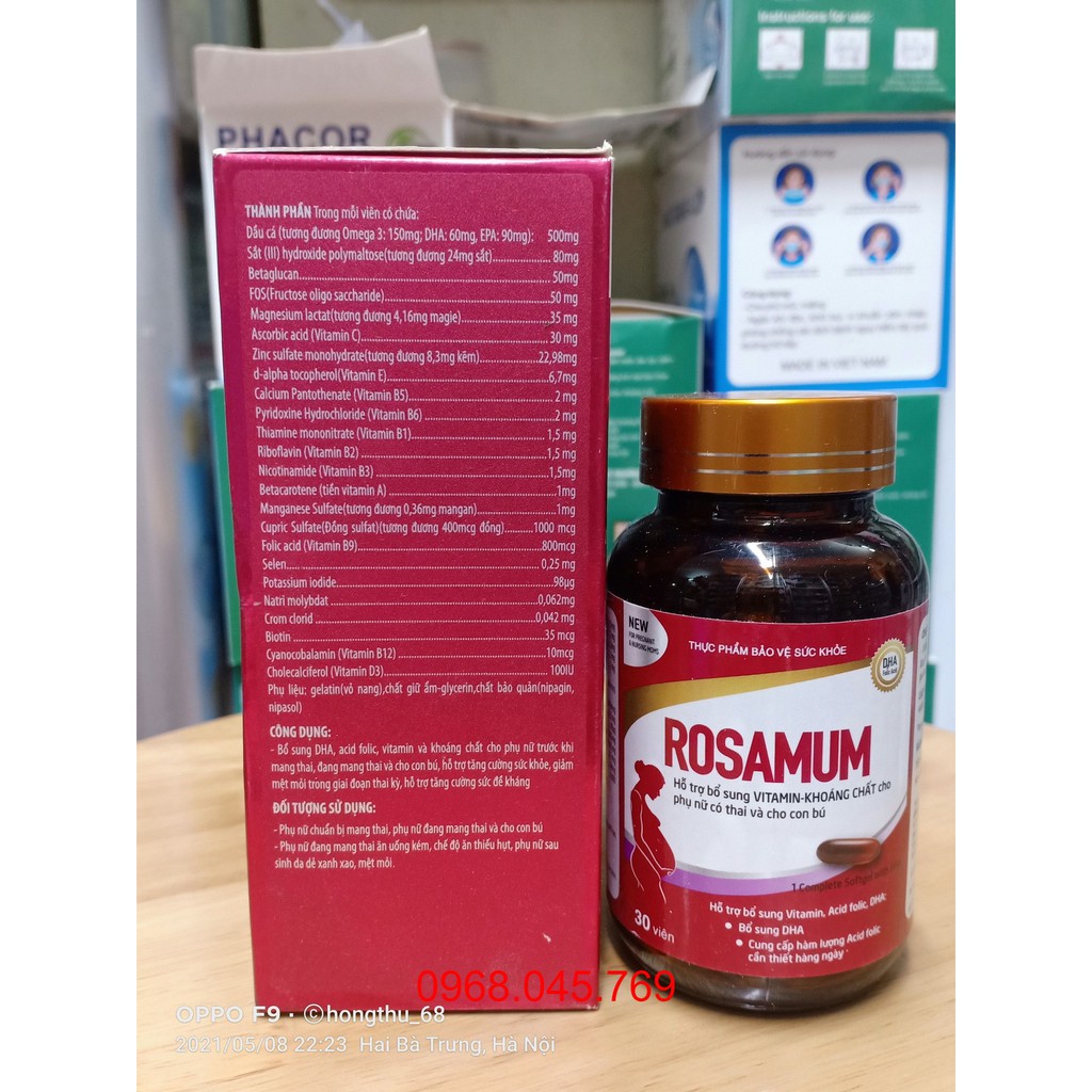 Viên uống ROSAMUM lọ 30 viên Bổ Sung Vitamin và khoáng chất cho bà bầu