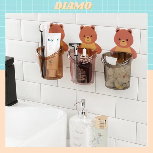 Cốc gấu đựng bàn chải kem đánh răng Cốc gấu dán tường siêu dính 88183 sieuthigiadung93