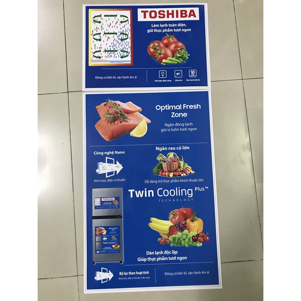 Miếng dán tủ lạnh Toshiba - Tem dán tủ lạnh Toshiba (mẫu 2)