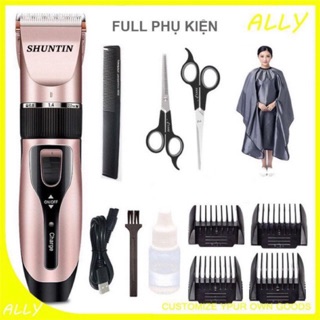 Tông đơ cắt tóc - Tăng đơ cắt tóc cầm tay người lớn trẻ em dùng pin công suất lớn an toàn tặng kèm phụ kiện NC10