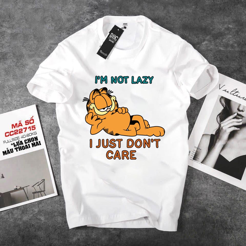 ÁO THUN CỘC TAY  MÈO GARFIELD IN HÌNH CÓ 1 KHÔNG 2 MẪU MỚI VẢI ĐẸP XẢ KHO GIÁ SỐC - 324