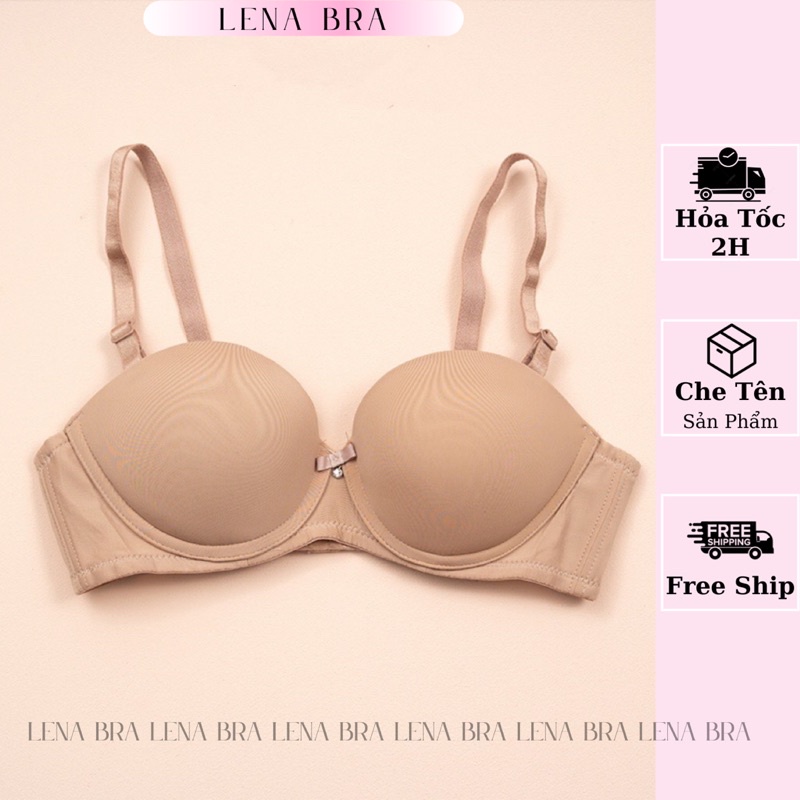 Áo Lót LENABRA,AC923- áo lót nữ Su Ngang Đệm 3cm Giả Gọng Siêu Nâng Đẩy Thoáng Mát