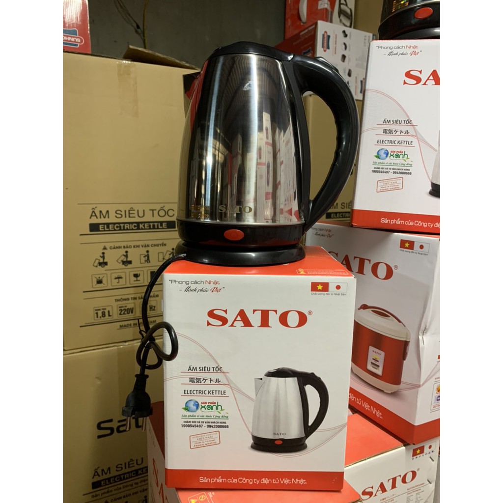 {XẢ KHO GIÁ SỐC} ấm siêu tốc 1.8L SATO 17ST42 /17ST46  công nghệ Việt Nhât cao cấp, siêu bền