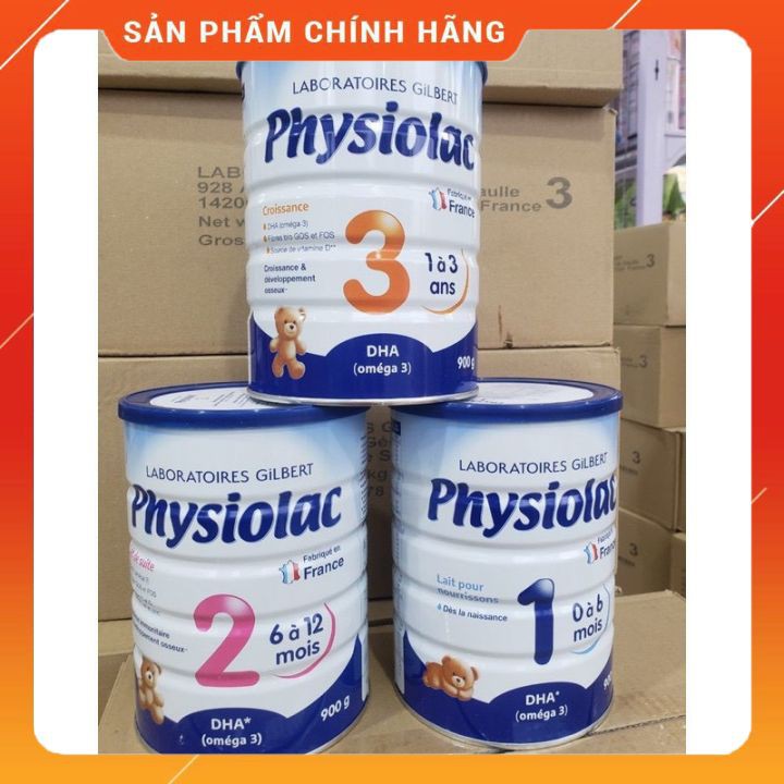 [ CHÍNH HÃNG 100% ] Sữa bột Physiolac số 1, 2, 3 900g Date 2023 [Mẫu mới]