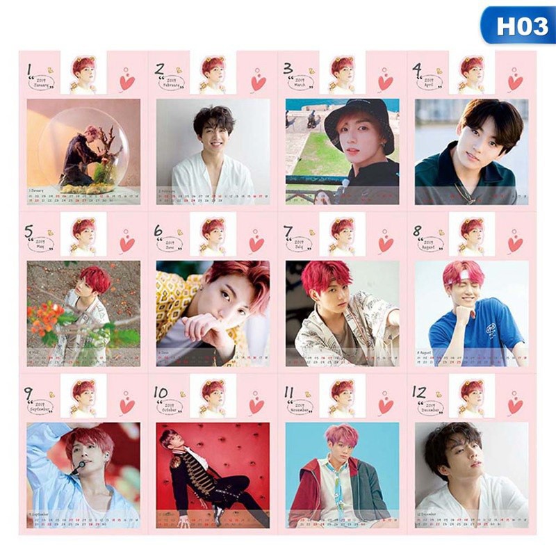 Lịch để bàn mini BTS V Jungkook Celendar 2019