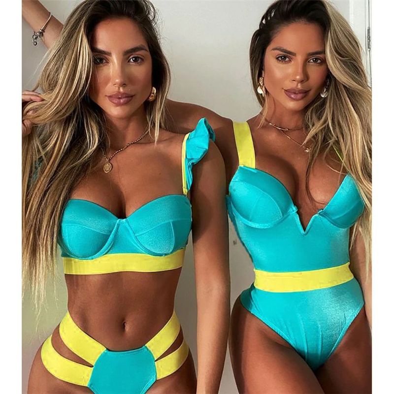 Bikini Neon Dạ Quang Cup Nâng Ngực Siêu Tây Độc Đáo