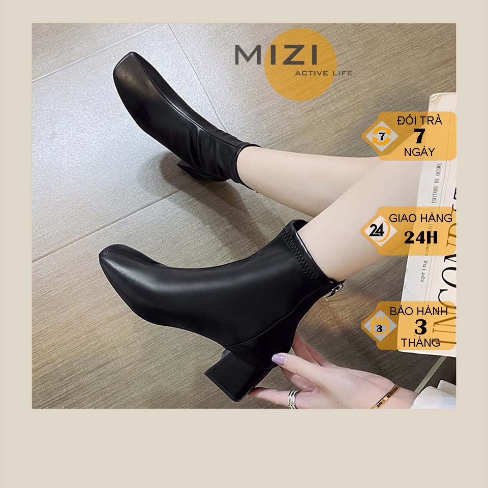 Giày bốt nữ cổ cao Hàn Quốc cao gót ulzzang thời trang đẹp Mizi BOT02 | BigBuy360 - bigbuy360.vn