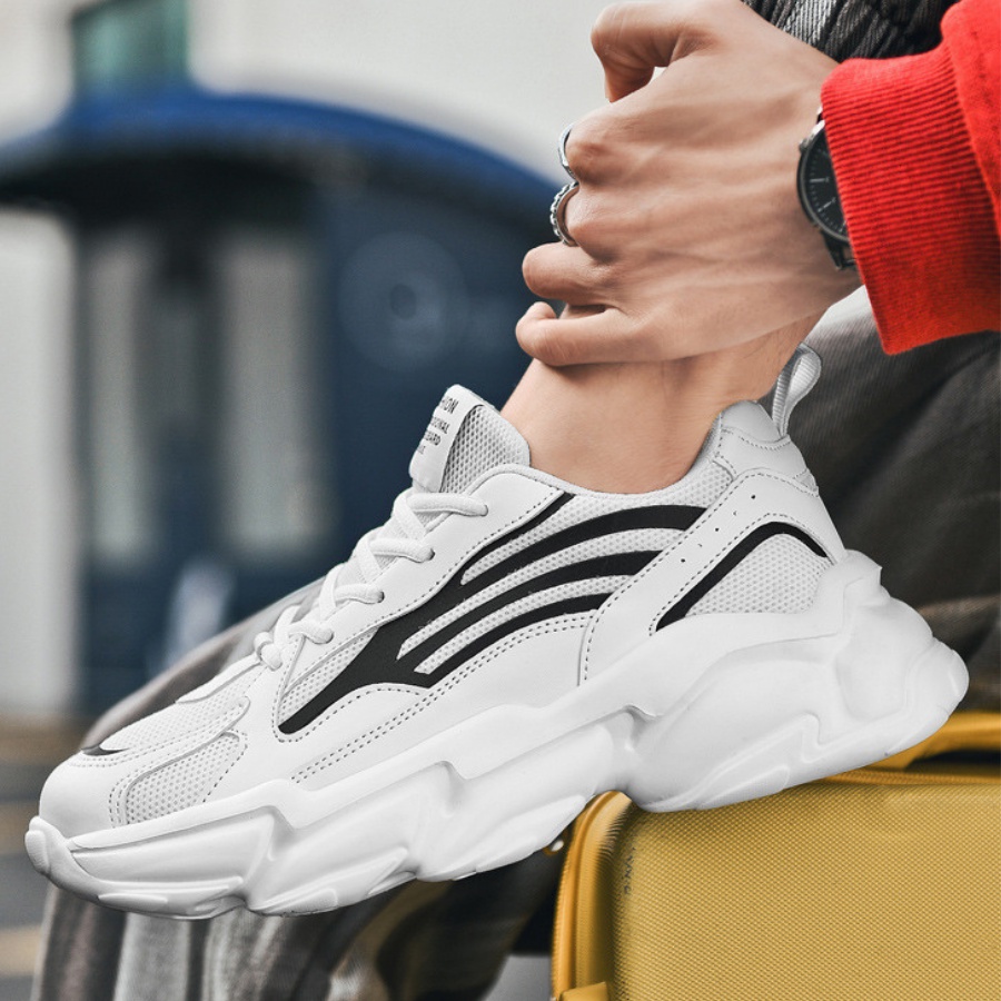 Giày nam trắng , giày sneaker trắng cao cấp chính hãng siêu hot 2022 tăng chiều cao 6cm NAGA09 (video + ảnh thật ) | BigBuy360 - bigbuy360.vn
