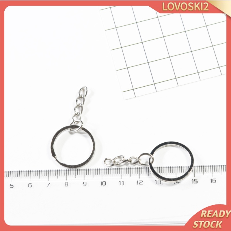 [LOVOSKI2]50Pc Split Key Rings with Chain Bulk for DIY Accessories Arts Crafts 25mm/1&quot;