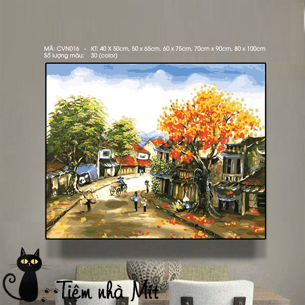 Tranh Sơn Dầu Số Hóa Tự Tô Màu Tiệm Nhà Mít Chủ Đề Phong Cảnh Việt Nam Các Mẫu Đẹp Nhất, Căng Khung Sẵn Kèm Sơn Bóng | BigBuy360 - bigbuy360.vn