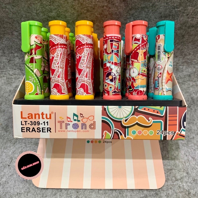 Gôm, tẩy dạng bút bấm hoạ tiết xinh xắn