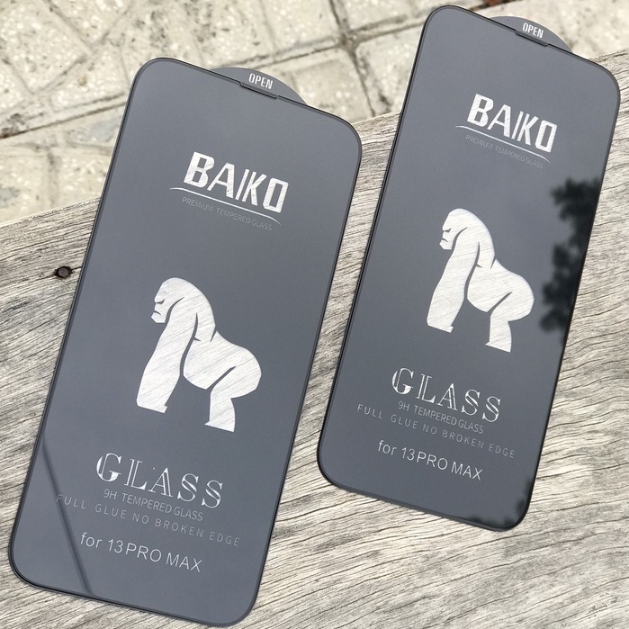 Cường lực Baiko cao cấp có chống bụi màng loa cho iPhone 11 11 Promax 12 12 Promax 13 13 Promax 14 Pro 14 Promax
