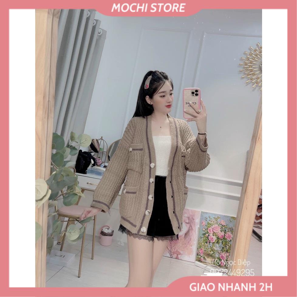 Áo Cardigan Dáng Dài , Áo Len Nữ Viền Sọc Phối Túi Chất Len Dày Dặn, Hàng Quảng Châu Cao Cấp Siêu Hot. | BigBuy360 - bigbuy360.vn