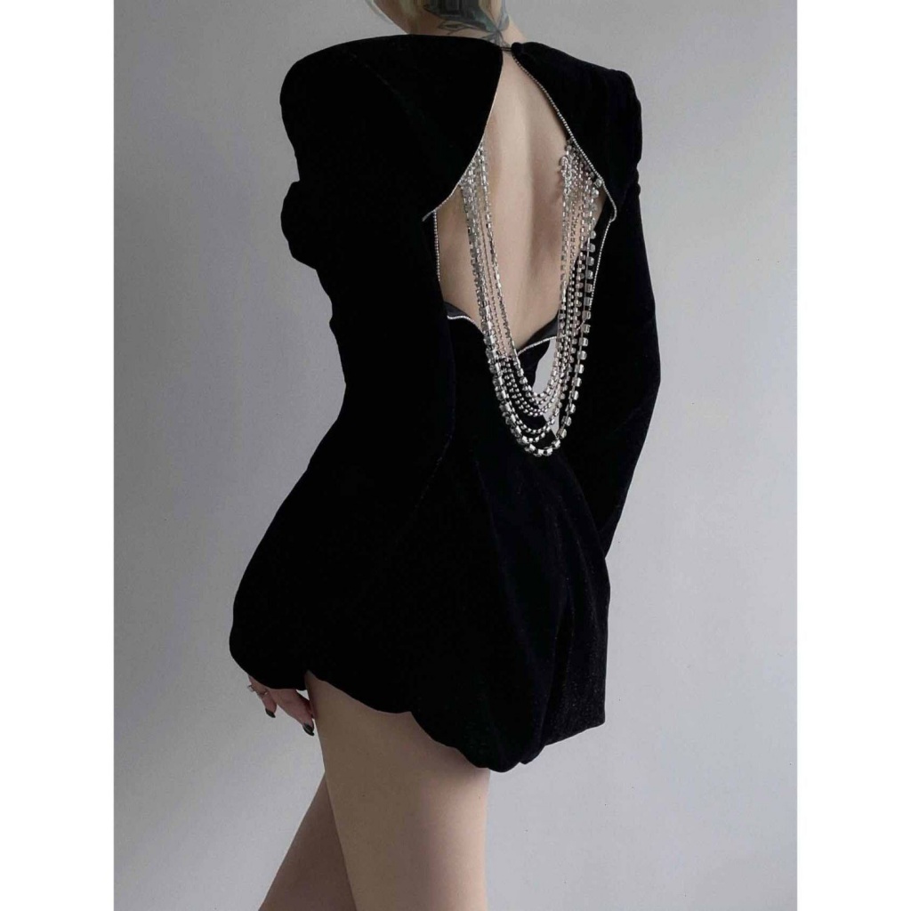 Hepburn Jumpsuit Cao Cấp Thiết Kế Khoét Rỗng Phong Cách Hong Kong Cổ Điển Sang Trọng