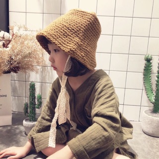 Nón len móc bằng tay theo style Hàn Quốc cho bé từ 0 đến 12 tháng tuổi
