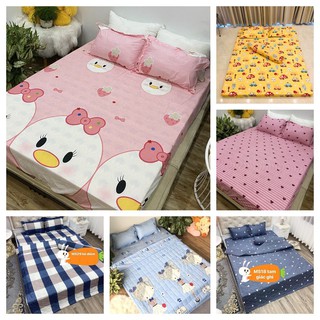 Bộ ga gối Coton Poly Hàn 1m8,2m,đa dạng mẫu(LV đỏ)