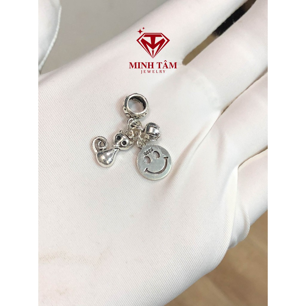 Charm bạc hồ ly hạnh phúc mặt cười smile bạc Thái S925 cao cấp-Minh Tâm Jewelry