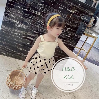 Bộ 2 dây quần chấm bi bé gái