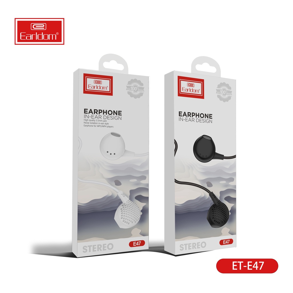 Tai Nghe Có Dây Earldom ET-E47 , chống ồn, âm bass sâu dùng cho smartphone, laptop, PC.
